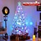 Pre-Lit White Artificial Christmas Tree with Iridescent Leaves-7 ft